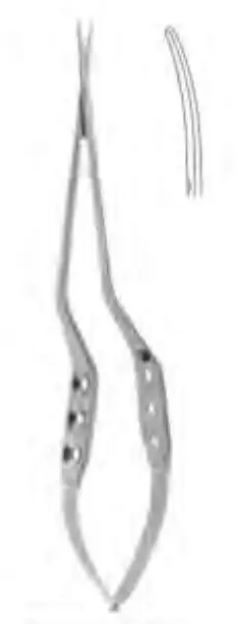 Ножиці багнетоподібні Джаннета - Ясаргіл, зігнуті, тупі, 184 мм x 70 мм, 14 мм ріжуча частина RAJ IMPEX 04-439.2